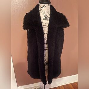 Furry black lined Vest